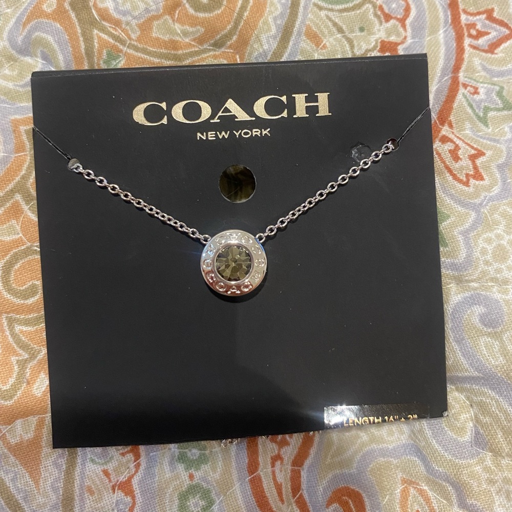 Silver Coach Necklace with Round Pendant